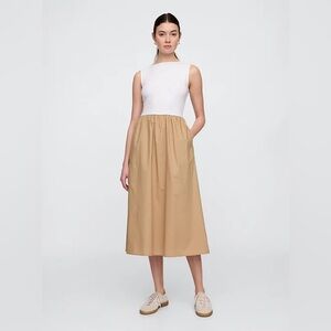 NWT! Gap Boatneck Midi Dress in Khaki | size small